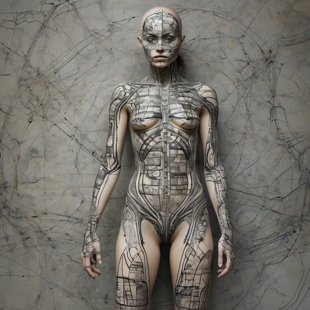 Elegant Human Body Art in Digital Form