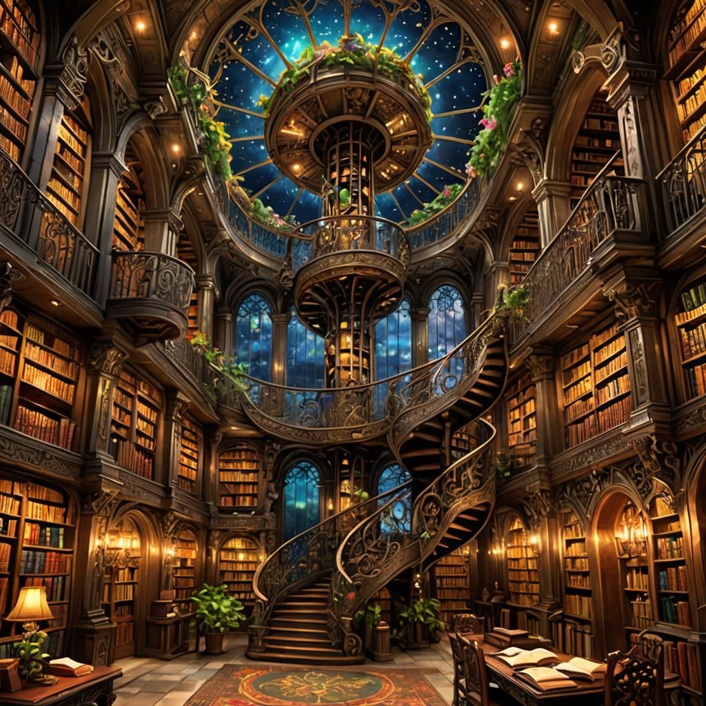 Ancient library   by @Superbear