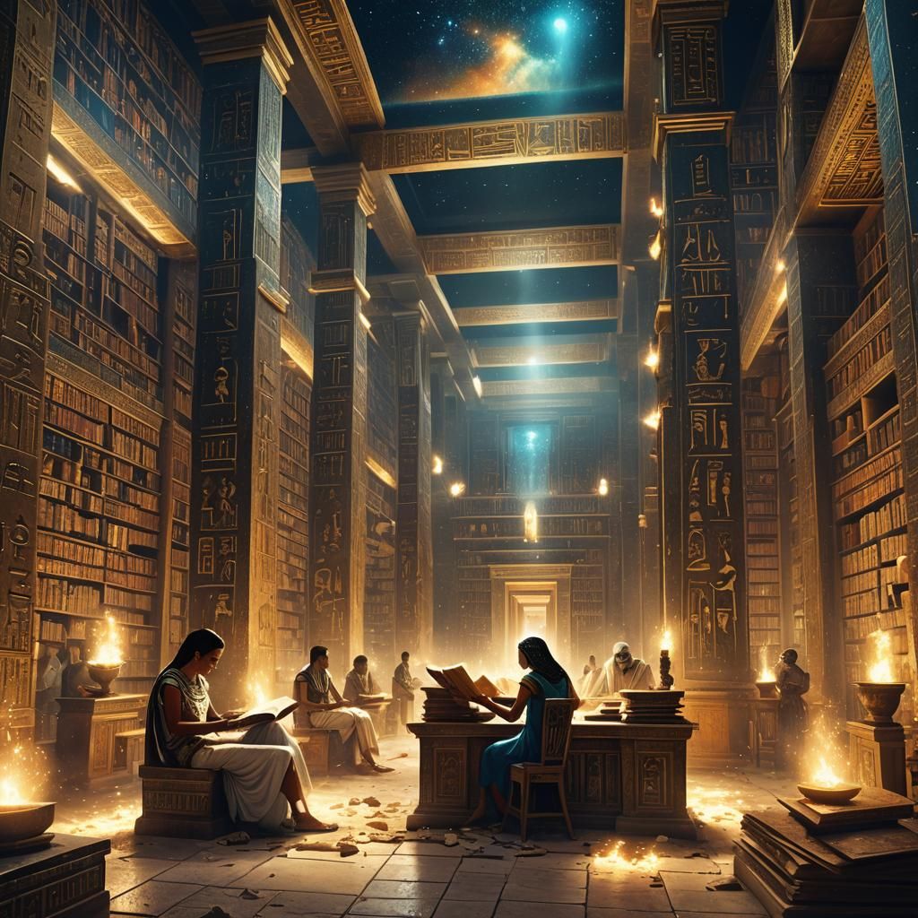 Ancient Egyptian library  by @Litnut17
