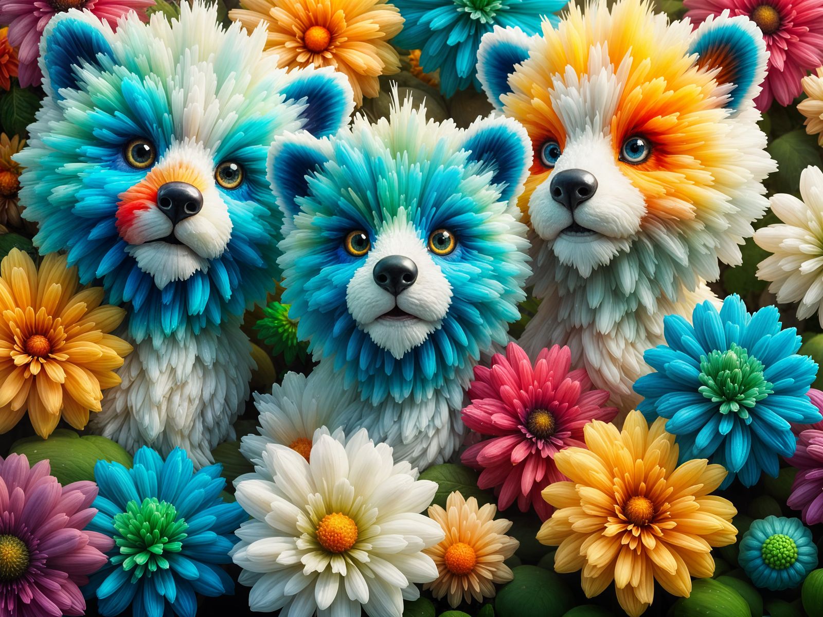 🐻🥇❗  Family - Three bears made of petals   (ЛОРА)