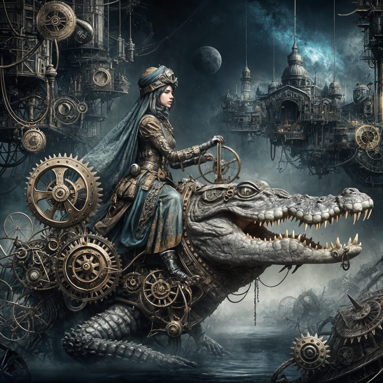 Riding a crocodile 🐊   by @Olchap