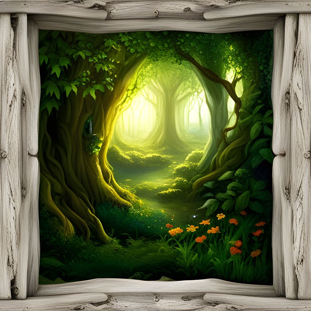 View through window in Elven treehouse