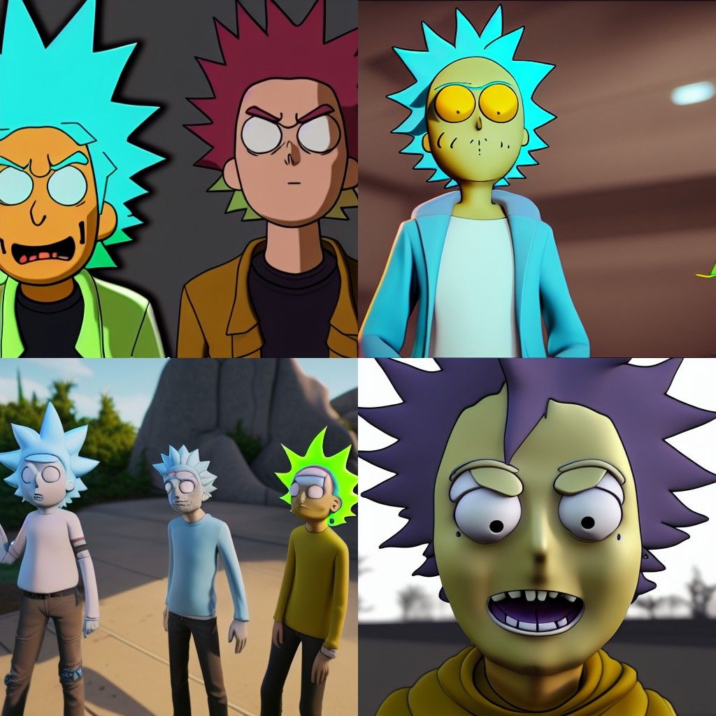 Morty and Rick Sanchez SoundCloud rapper Unreal Engine 5 3D shading ...