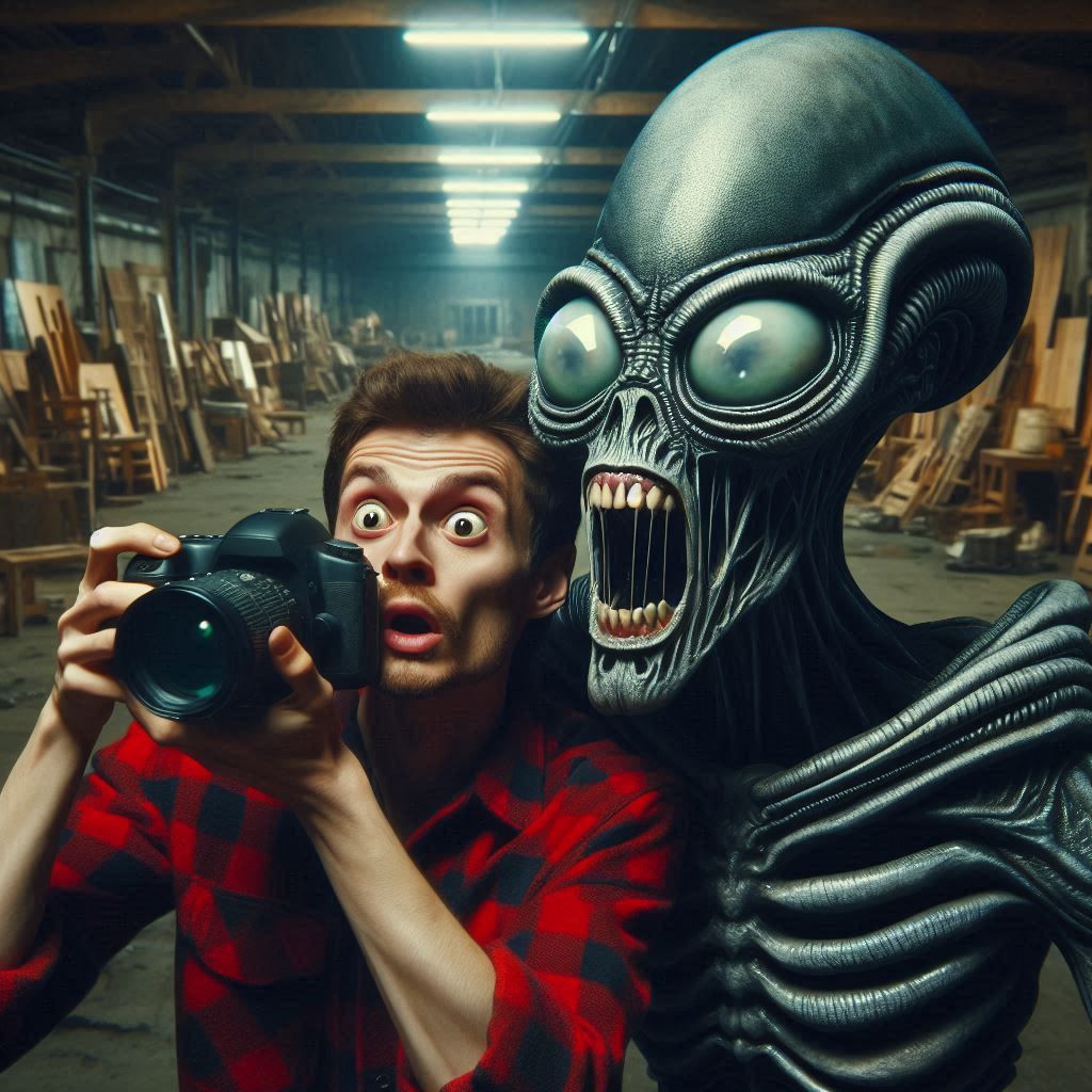 Classified Alien portrait ☣️ The frightening discovery by Rob and Bob