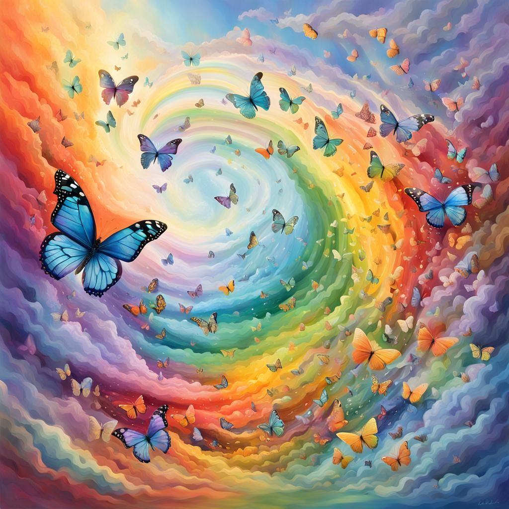 Butterfly Rainbow Swirl