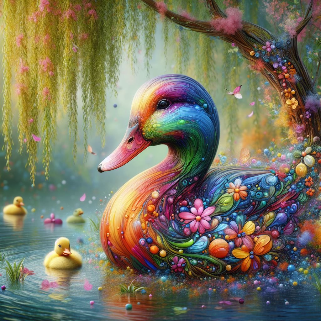 Mommy duck and ducklings - AI Generated Artwork - NightCafe Creator