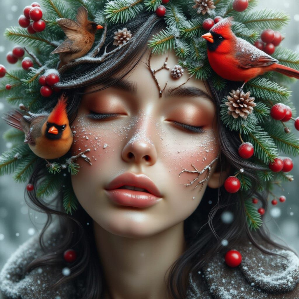 <lora:FiosNatureFusion:1.0> Frostina and the Cardinals