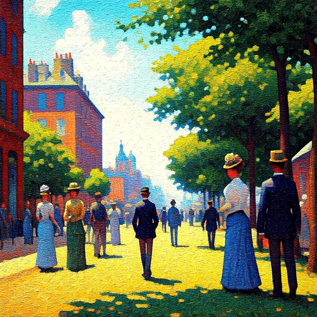 Pointillism.  Georges Seurat’s- A Sunday Afternoon on the Island of La Grande Jatte style image. 1880 ...  by @POP WIZARD