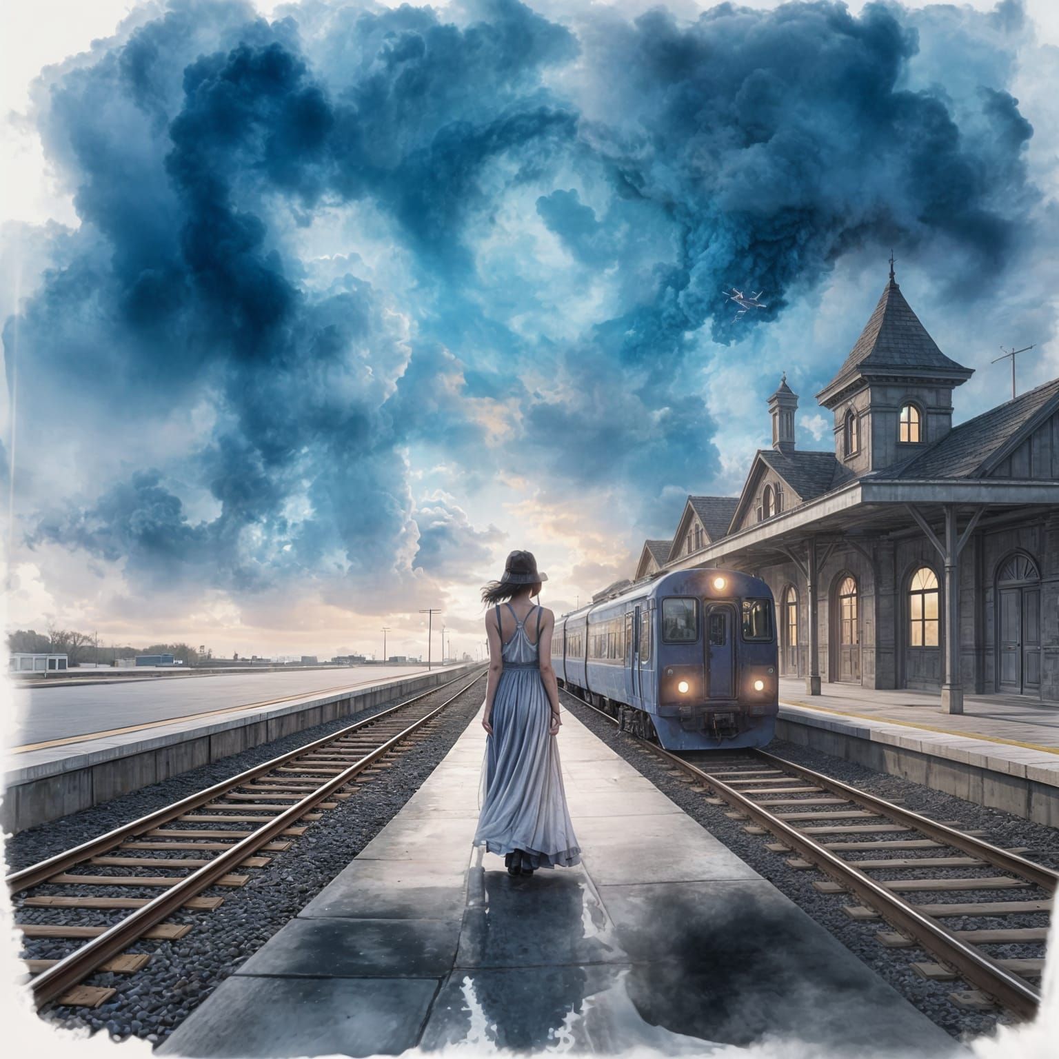 make the train a old long steam engine with old style train cars 