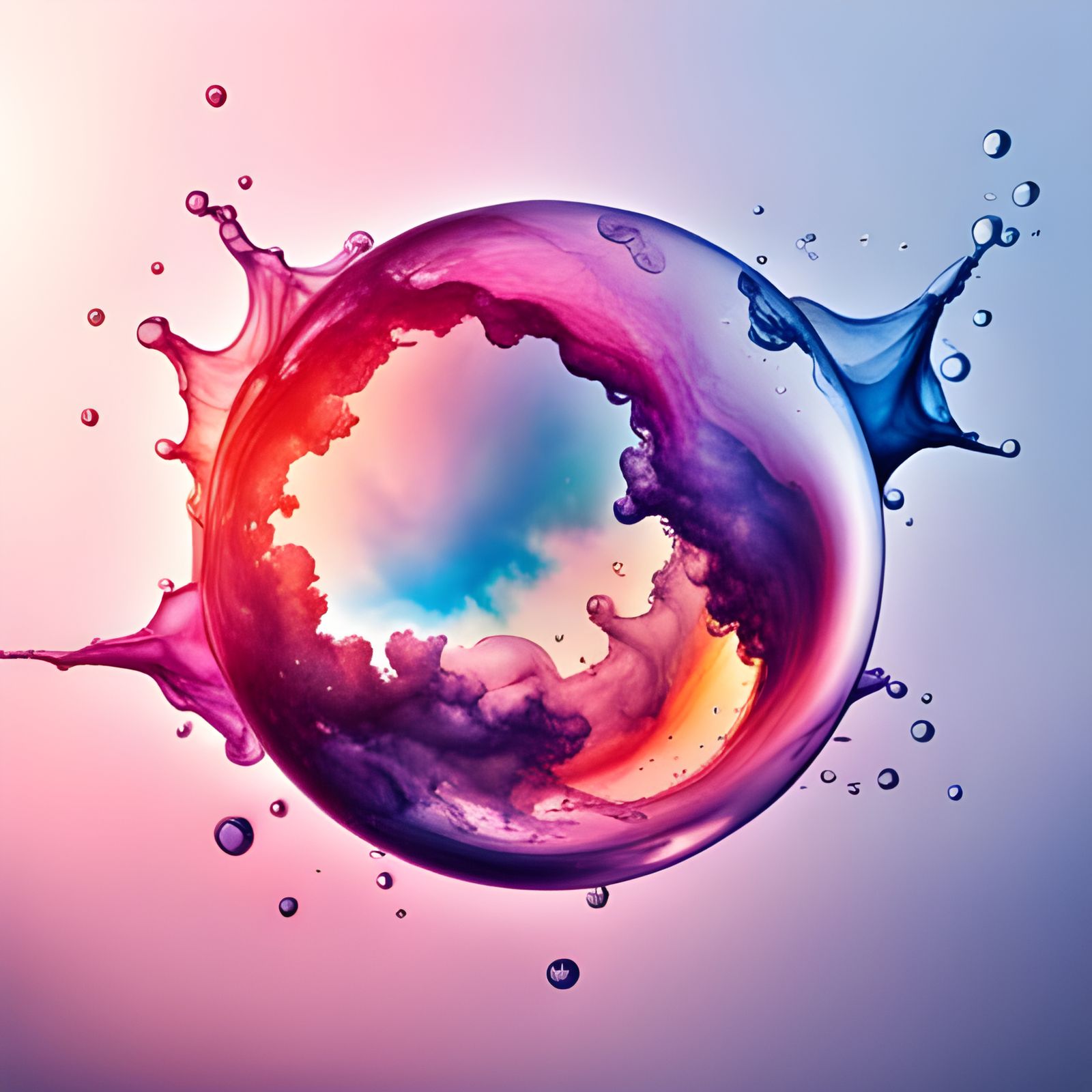 Watercolor bubble bursting   by @Noob Painter 