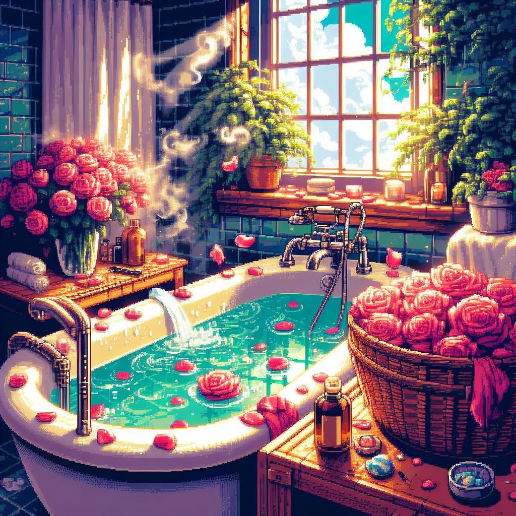 Steamy Rosebath 🌠😊🧚‍♀️