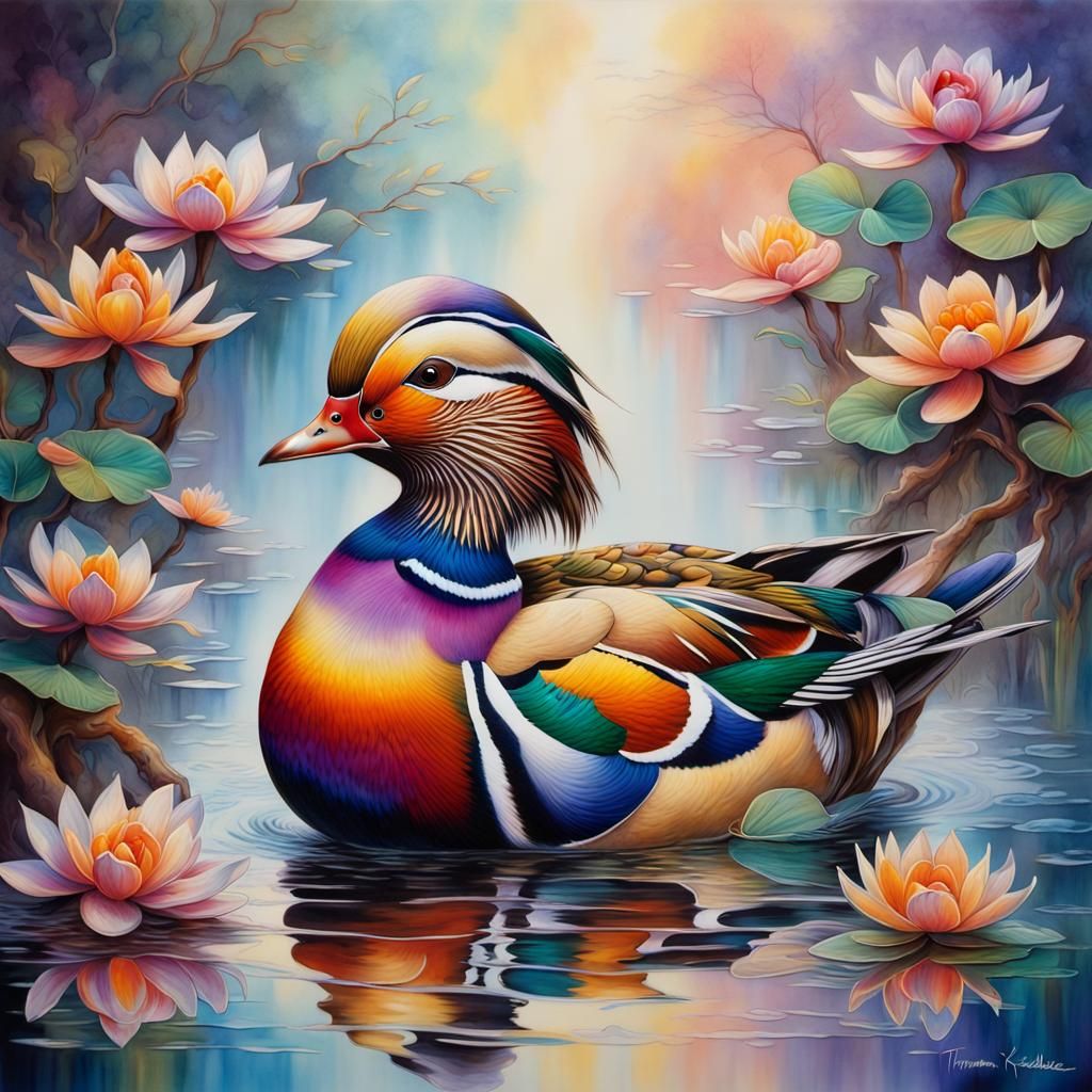 mandarin duck - AI Generated Artwork - NightCafe Creator