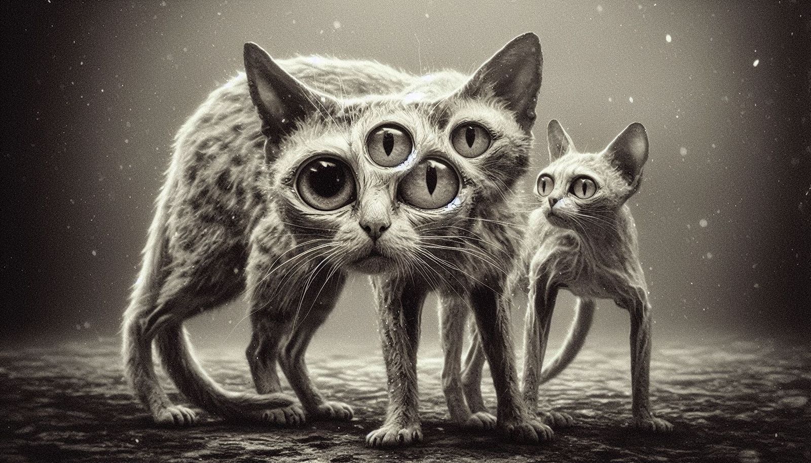 Self-explanatory Blooper Cats  by @picklemouse