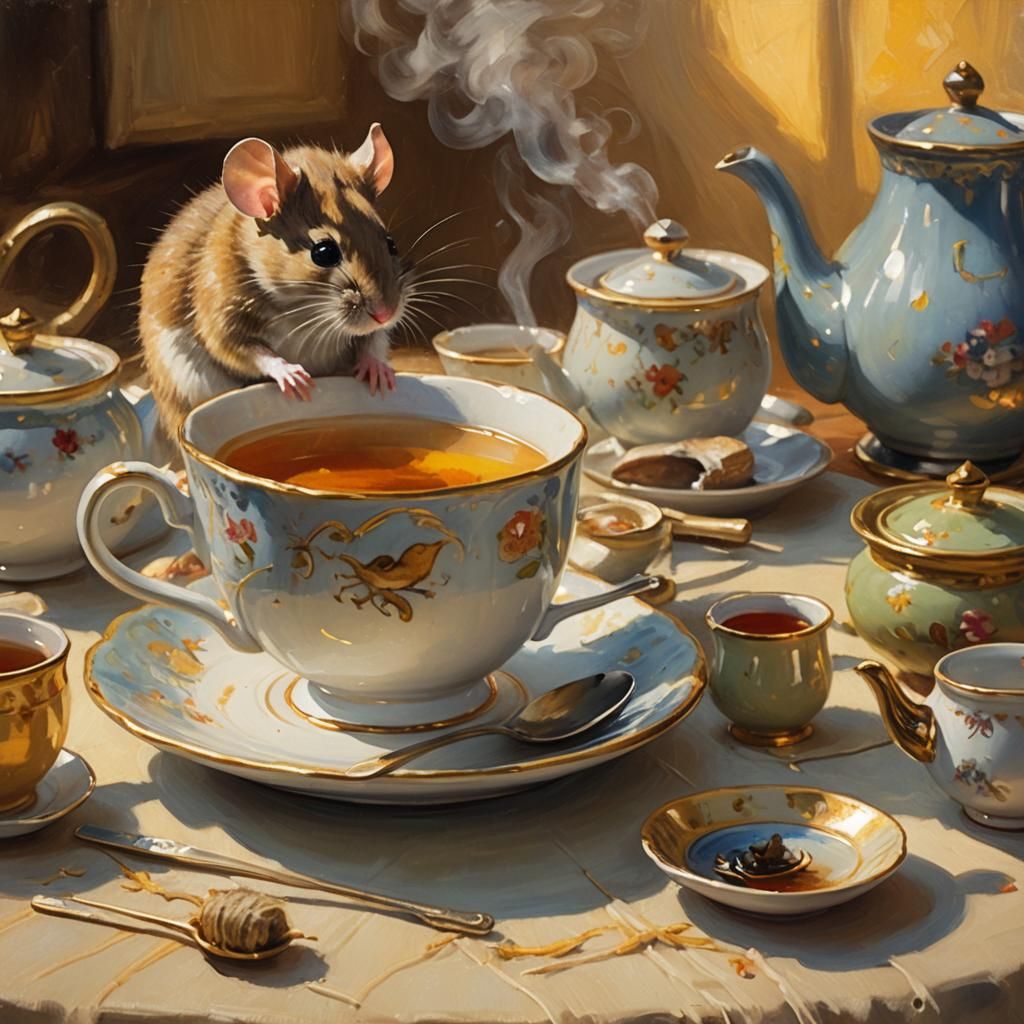 A Tiny Tea Lover  by @Blacklakemermaid