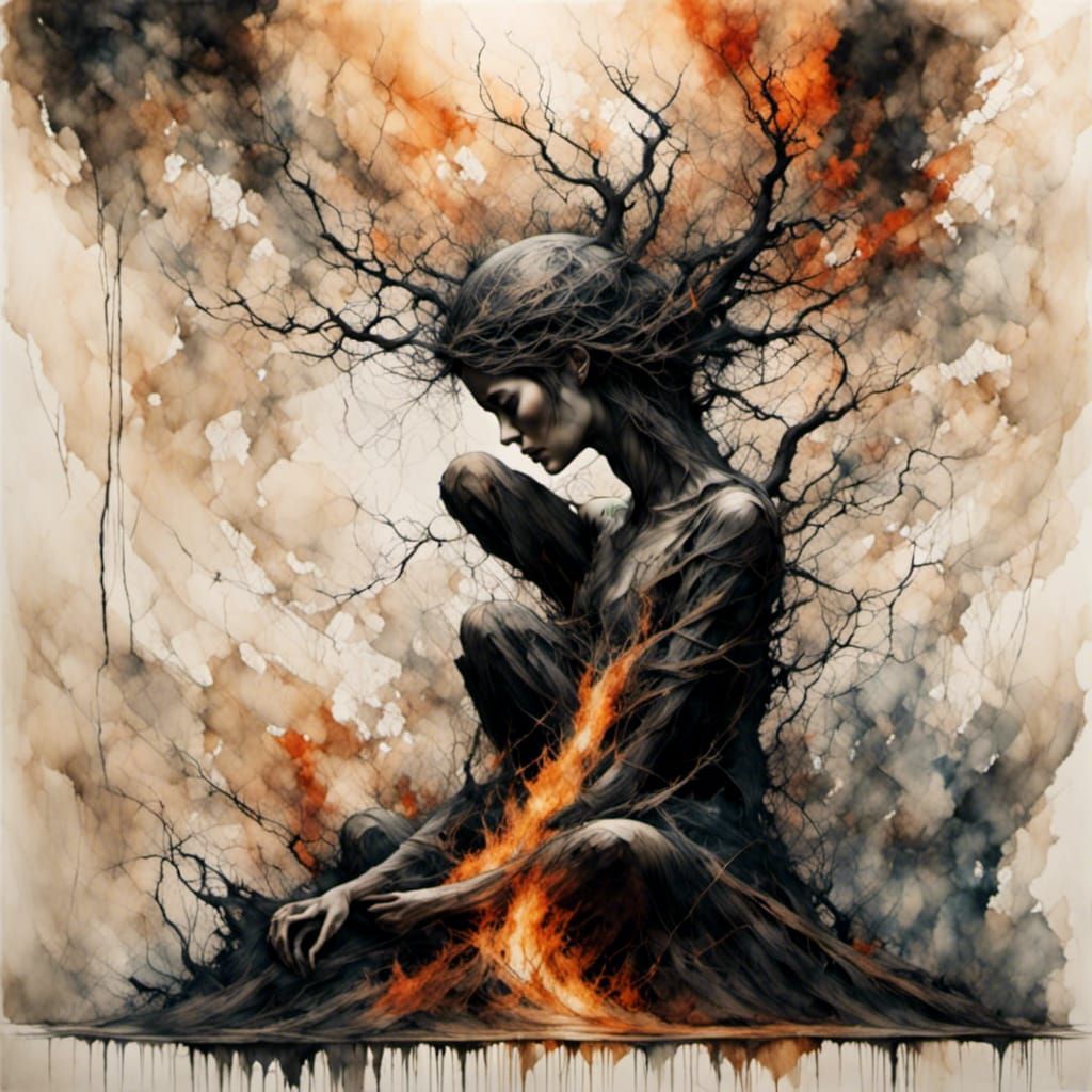 tree god::burning down the trees with fire <lora:Dark:1.0> <...