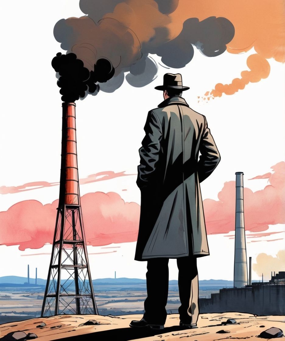 Man and Smokestacks #2