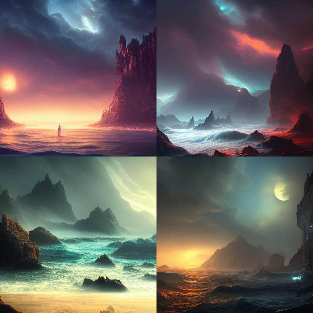 dark,Ocean,stars