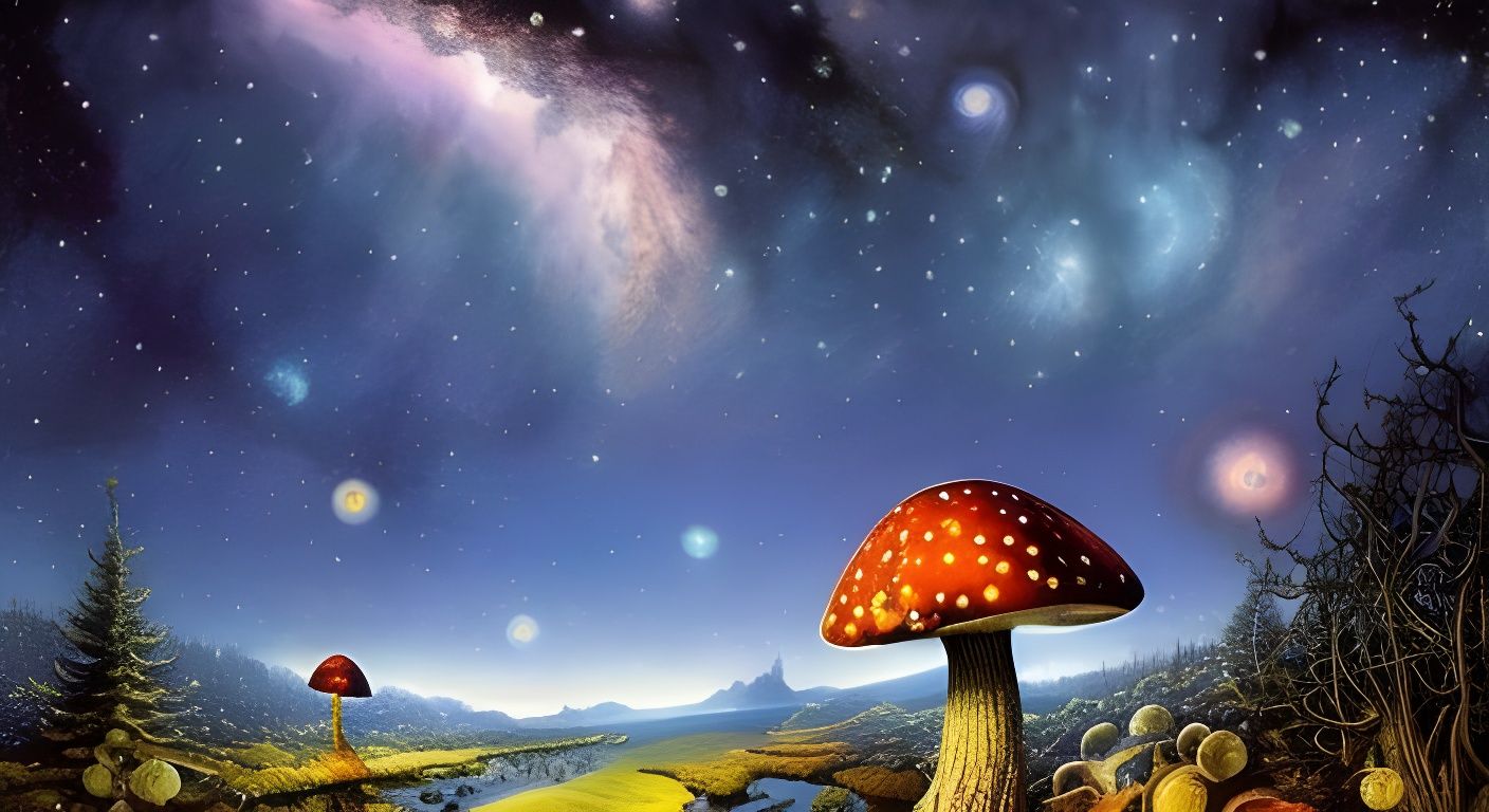 Mushies Under a Starry Sky  by @AaronJ