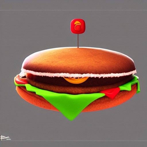 Evil hamburger with a cape
