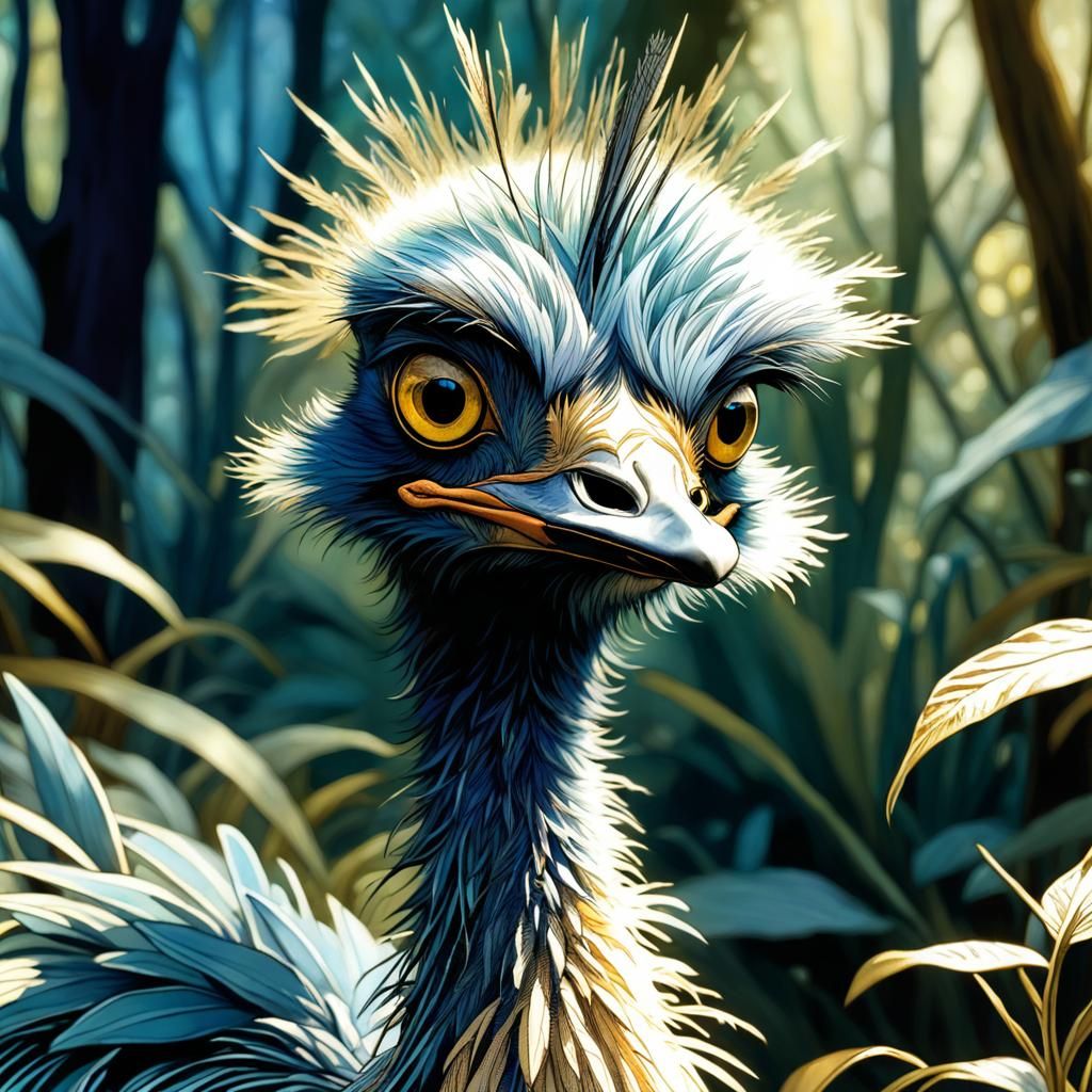 Portrait, Crazy cute emu  by @Drivers