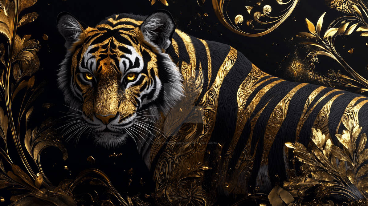Black and gold tiger