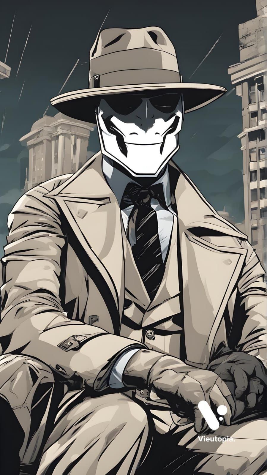 Stylized Portrait of Rorschach