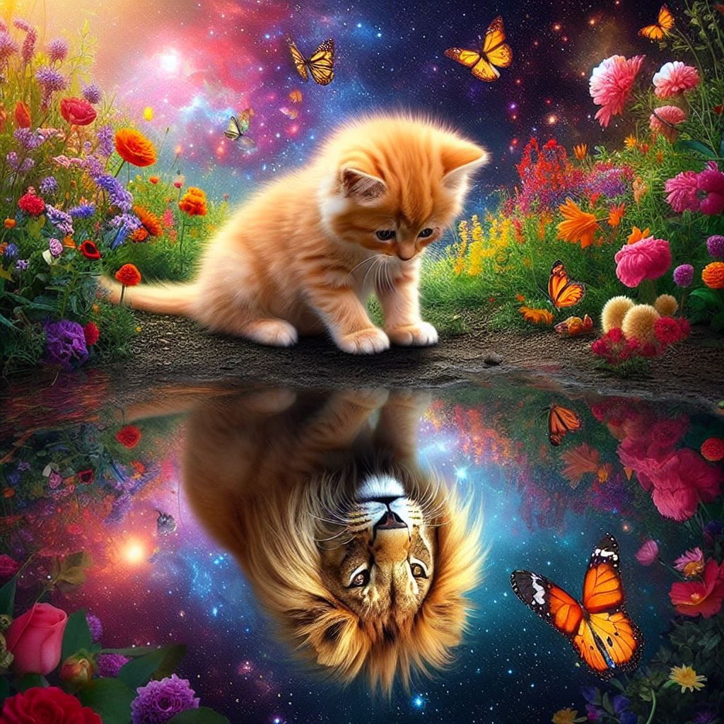 Kitten sees his reflection for the 1st time โค๏ธ๐ฆ