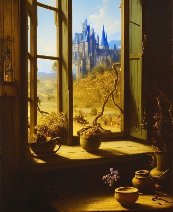 Window in Cinderella's chamber  by @Romanova Oksana