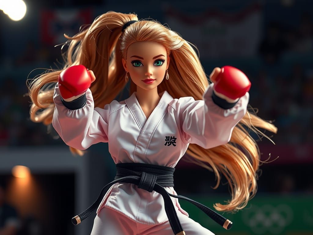 Barbie Competing in Taekwondo Olympics Games 3 AI Generated Artwork NightCafe Creator