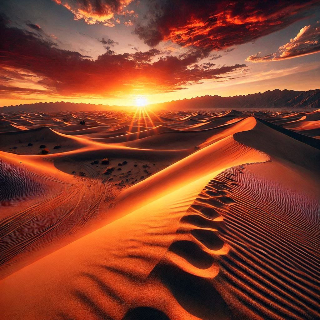 Desert dunes sunset