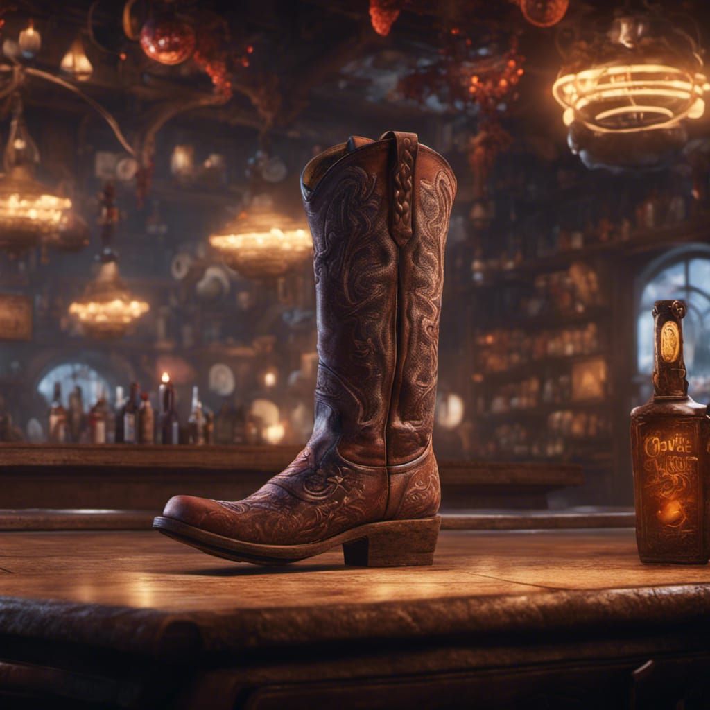 cowboy boots dancing in bar - AI Generated Artwork - NightCafe Creator