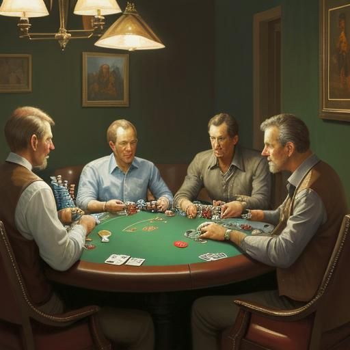 Men Playing Poker - AI Generated Artwork - NightCafe Creator