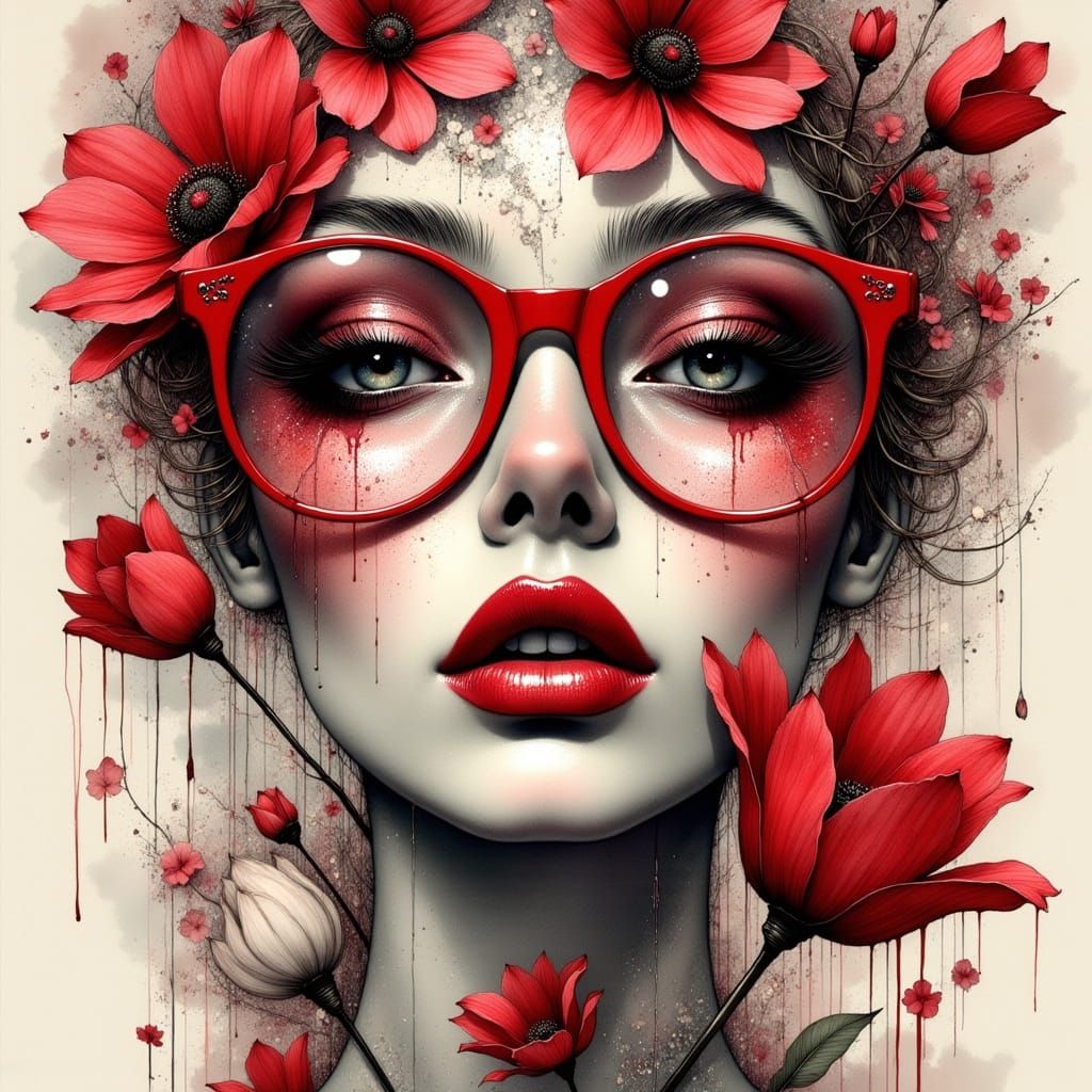 Hyper-Realistic Digital Portrait in Cyberpunk Aesthetic with...
