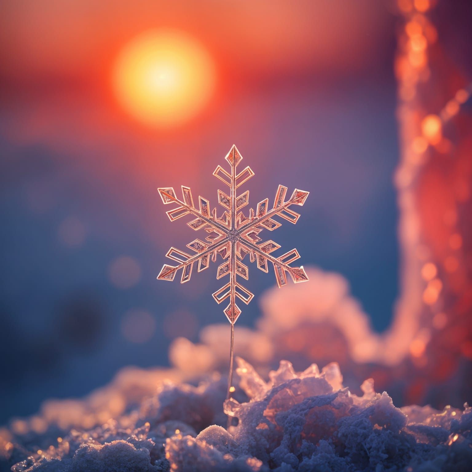 Global warming effects on a poor snowflake   by @nayeka