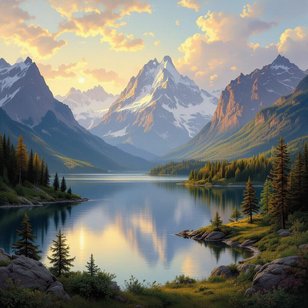 Majestic Landscape in the Style of Luminism