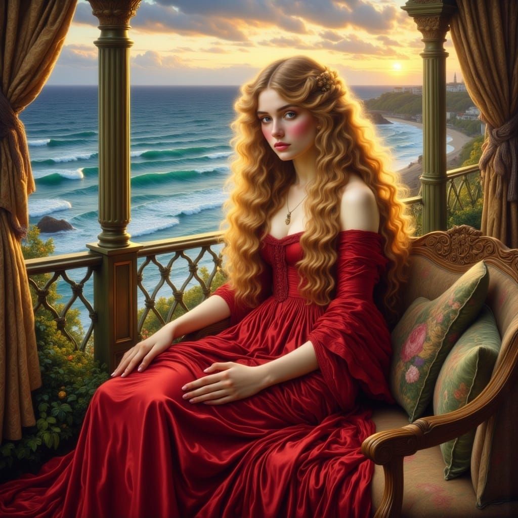 <lora:Pre Raphaelite Flux:1.0> 