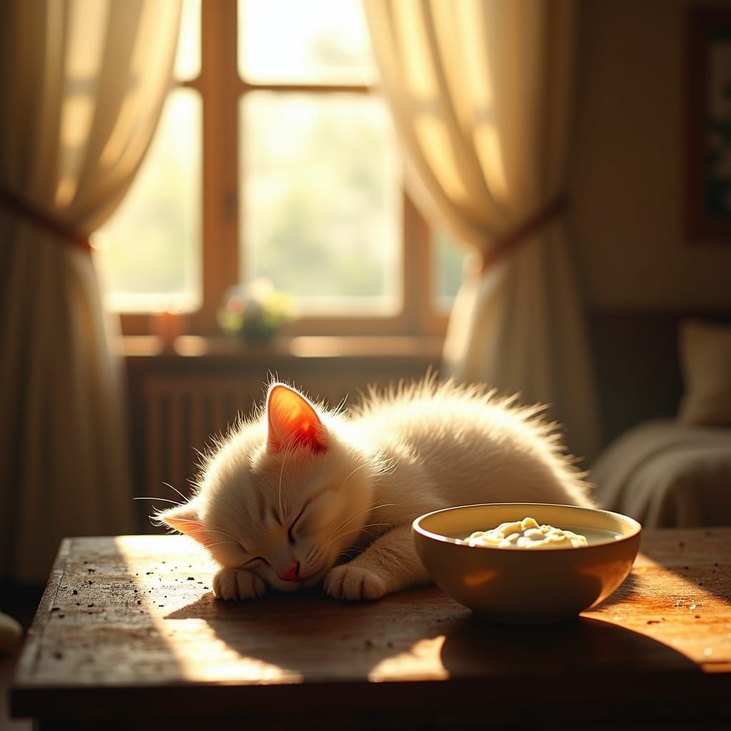 Full tummies make eyes close  by @PixiNixi