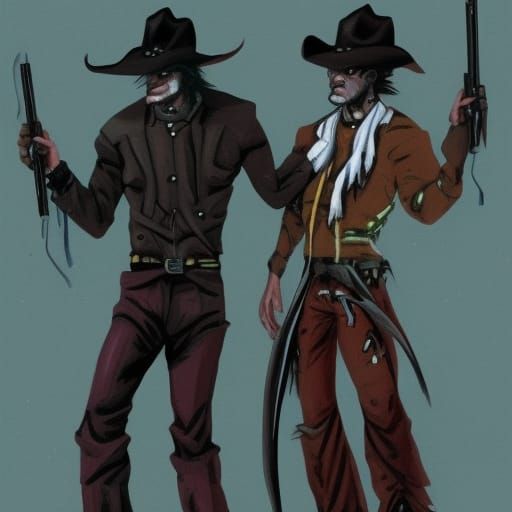 Futuristic cowboys fighting vampires - AI Generated Artwork - NightCafe ...