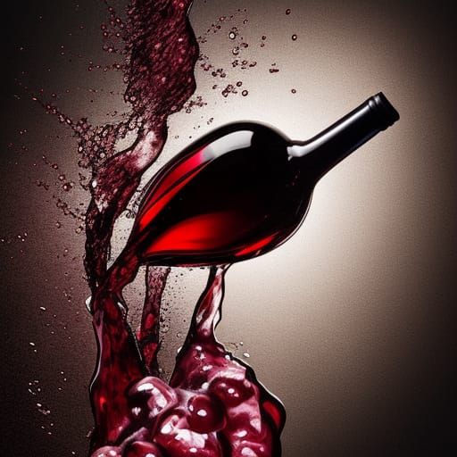 Spilled bottle or red wine. - AI Generated Artwork - NightCafe Creator