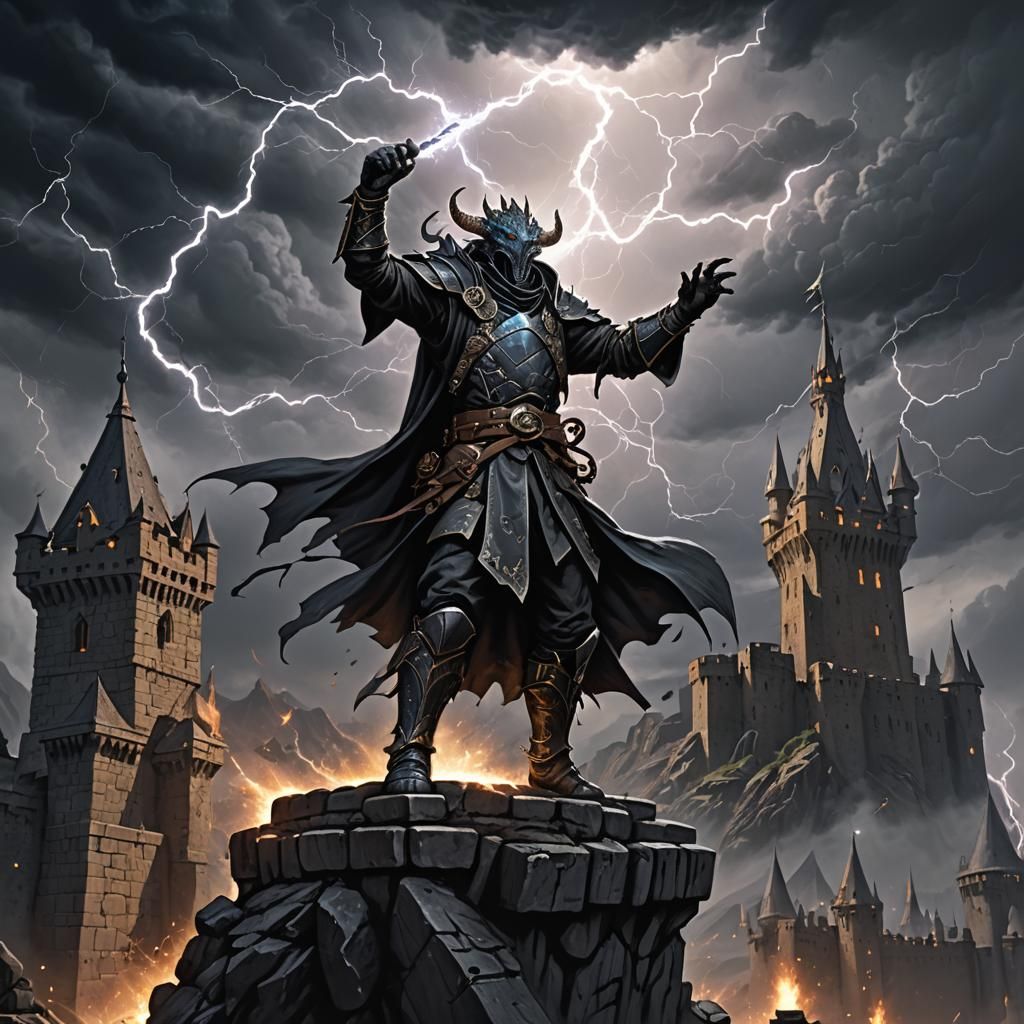 Dragonborn warlock.