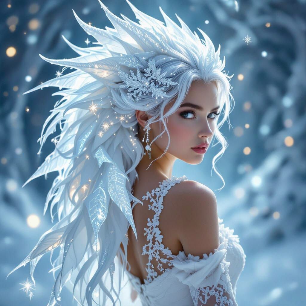 White Hairstyle portrait