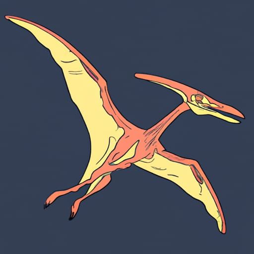 pterodactyl, line art, color - AI Generated Artwork - NightCafe Creator