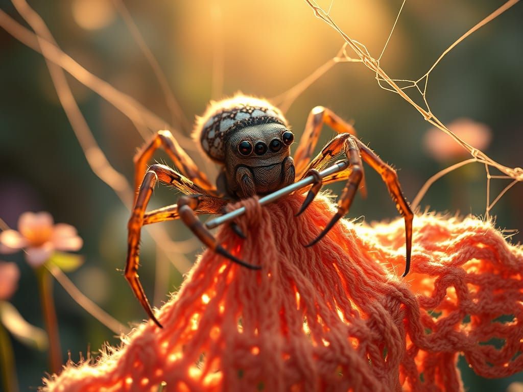  a knitting spider  by @Harmanna