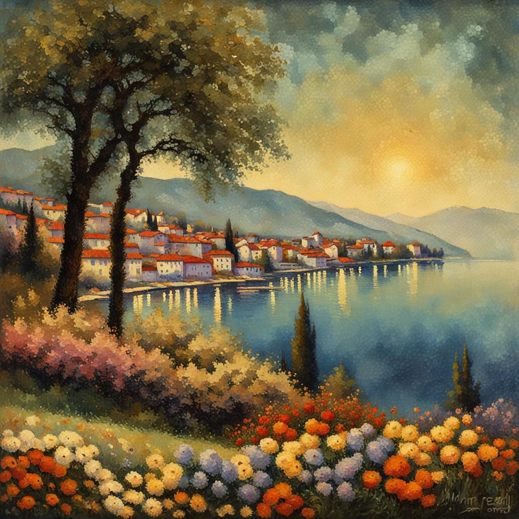 "Ohrid in pointilism style"  by @W4rstr0m
