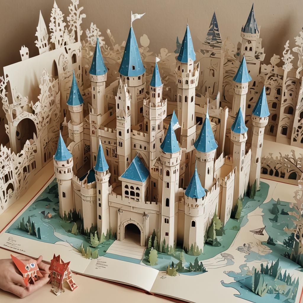 Pop up book + paper castle
