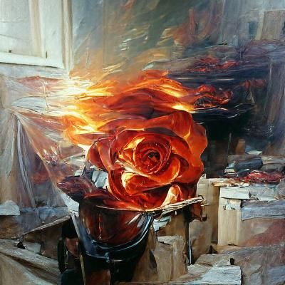 Roses on fire
