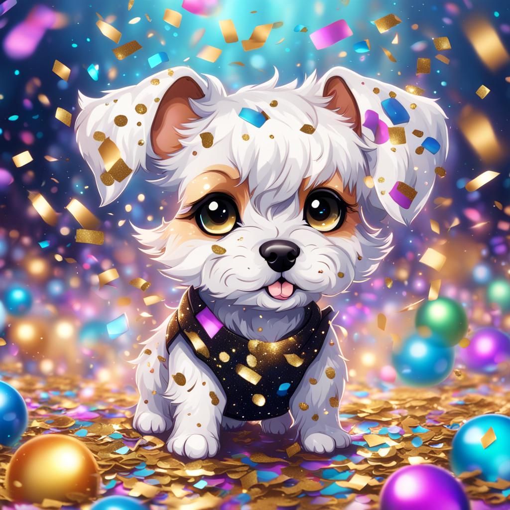 Confetti dog  by @Cute dog