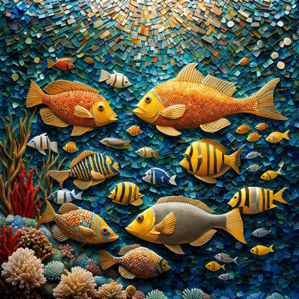 underwater made of mosaics, mosaics art - AI Generated Artwork ...