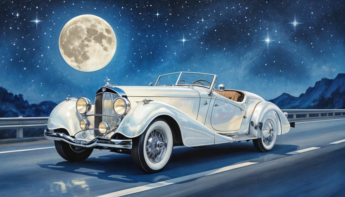 old-fashioned racing car  by @Richard Parker