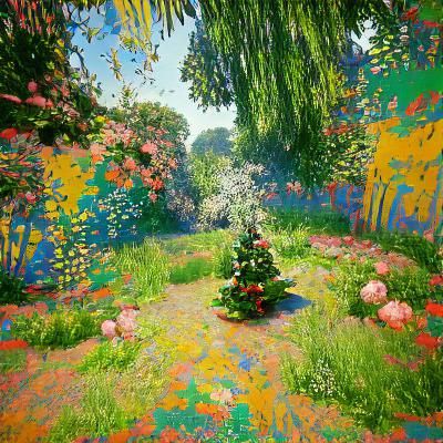 A beautiful garden filled with flowers by claude monet